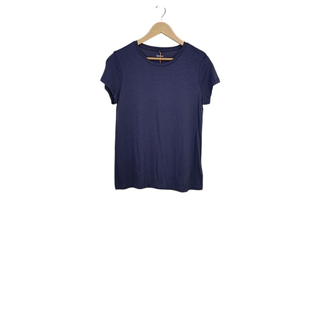 Quince Women Cotton Modal Crewneck Swing Tee Blue S